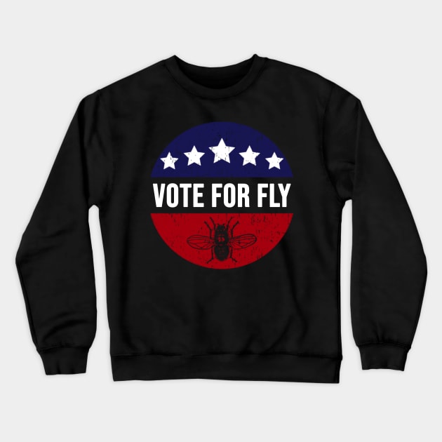 Vote For Fly - Mike Pence Fly On Head Funny Crewneck Sweatshirt by dokgo